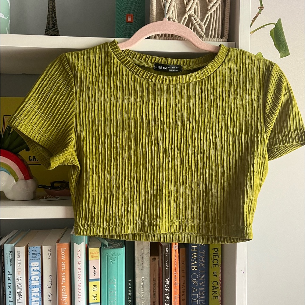 Green textured SHEIN top